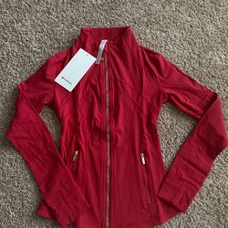 Lululemon Jacket Red with Gold Zipper Women Size 2