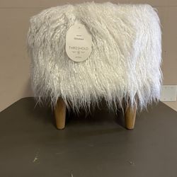 (NEW WITH TAGS) White Fluffy Ottoman