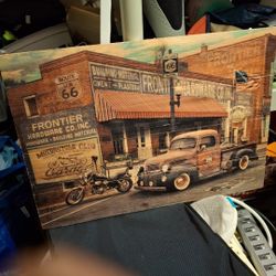Motorcycle Art Man Cave Garage Game Room  Office Wall Art 22 X 15