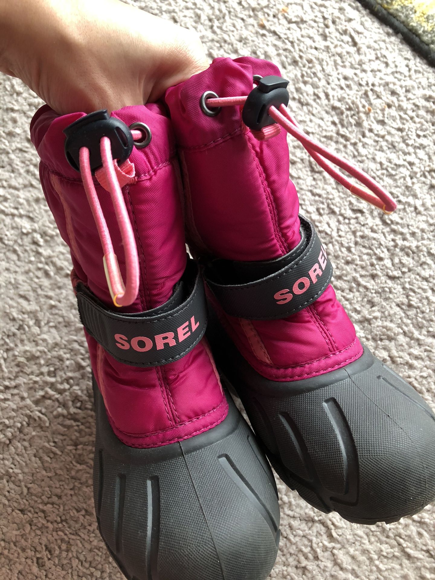 Sorel snow boots for girl ,90%new ,size 11