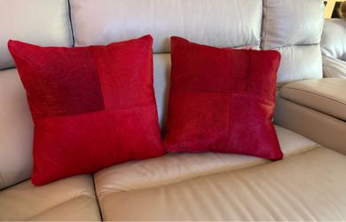 Pier 1 real cowhide pillows