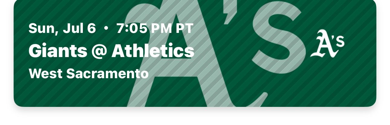 Athletics Ticket