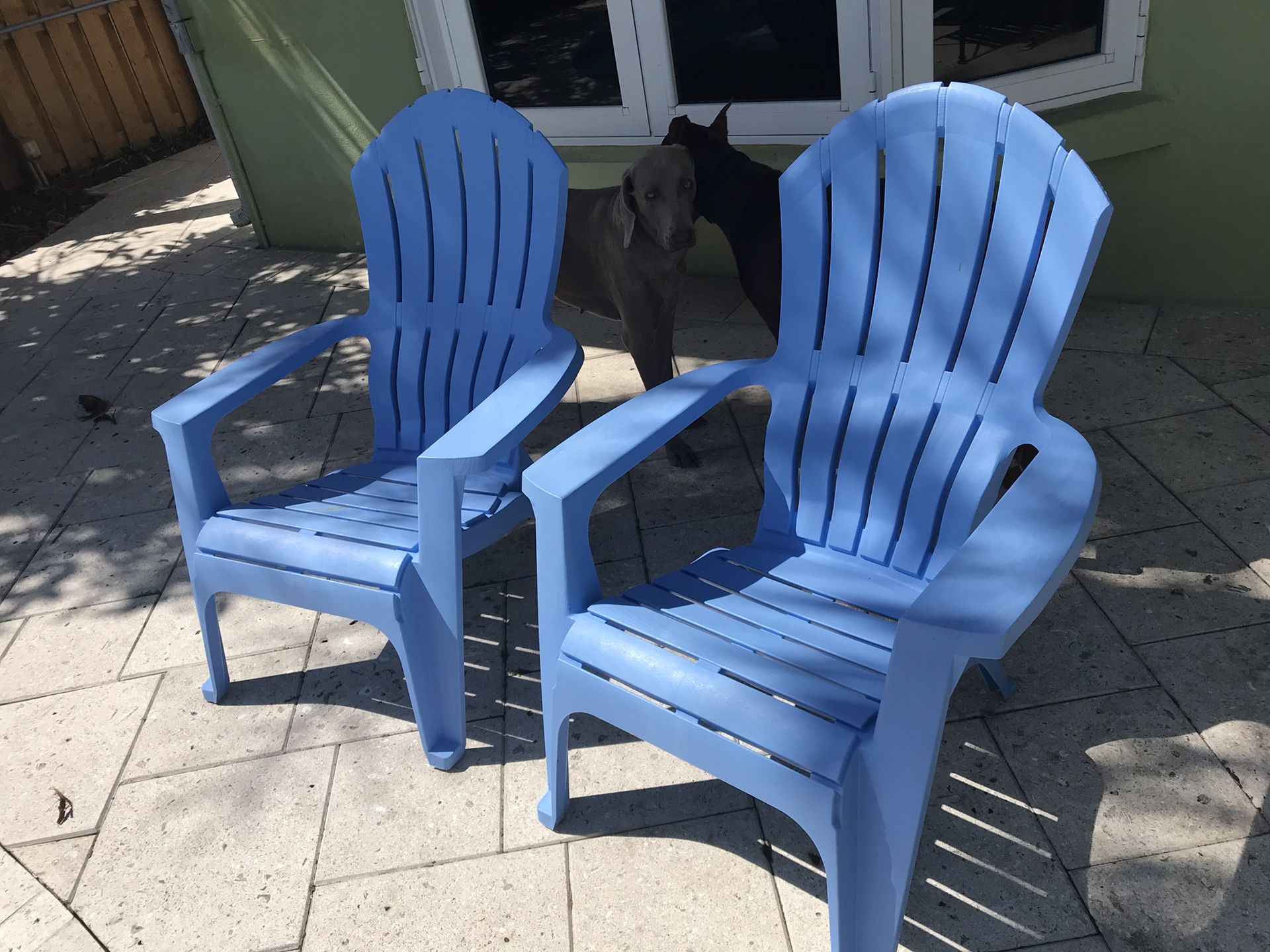 Plastic Beach Chairs Blue