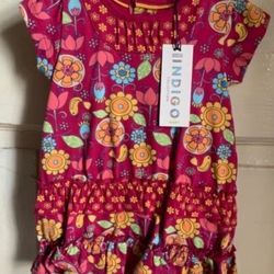NEW MARKS AND SPENCER INDIGO COLLECTION GIRLS 2 PART SET SIZE 3-6 MONTHS 