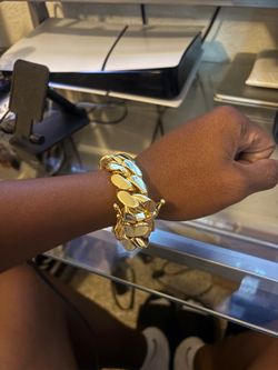 22mm 8inches 14kt gold plated Cuban bracelet