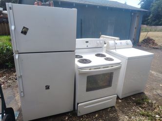 Fridge, dryer and a stove