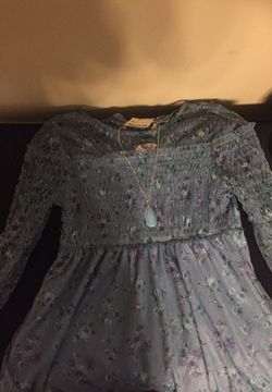 Girls size large (14-16) lace shirt with necklace