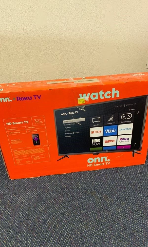 Onn Smart Tv 32 inches All new with warranty Open Box TV ROKU control
