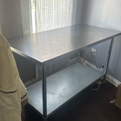 90” Stainless Steel Work Table – Heavy Duty + Bottom Shelf