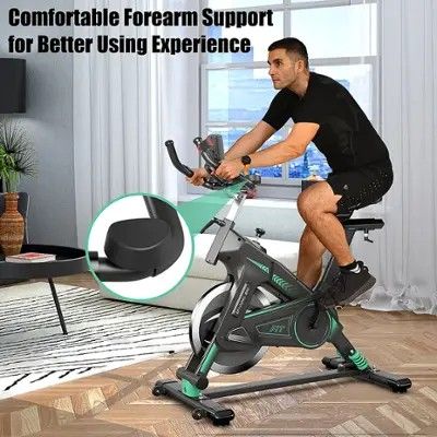 Stationary Exercise Bike Cycling Bike W/33Lbs Flywheel Home Fitness Gym Cardio - Black