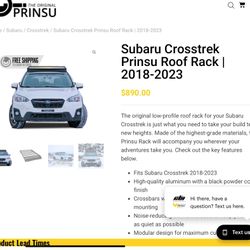 Roof Rack Crosstrek Prinsu