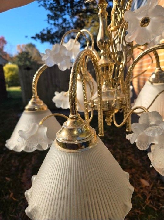 Glass Crystal Rose Chandelier 