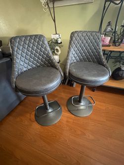 Two Gray bar stools