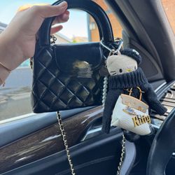 Chic Mini Black Bag – Great Condition with Unique Charm