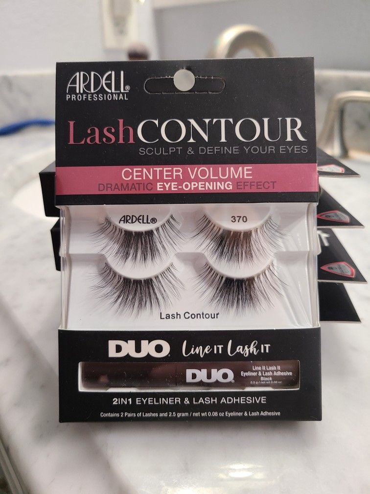 Ardell Lash Contour Eyelashes 370 Eye Opening w/Duo Eyeliner & Adhesive Sealed
I have multiple packs. $4 each.