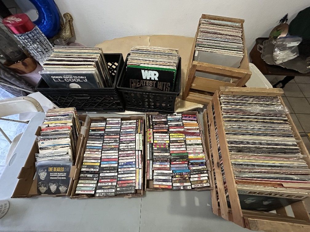 Vinyl Record & Cassette Tape Bulk Lot Rock HipHop Rap Funk Soul Pop RnB oldies