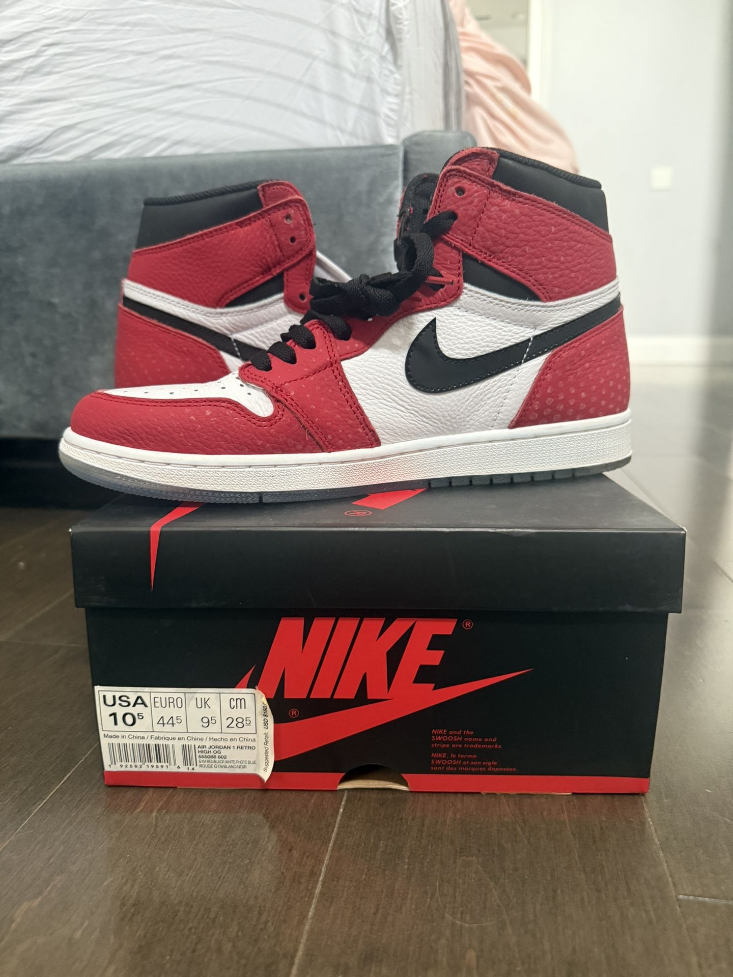 air jordan spiderman origin story size