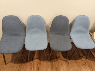 Mid-Century Modern Fabric Upholstered Dining Chairs (set of 4)