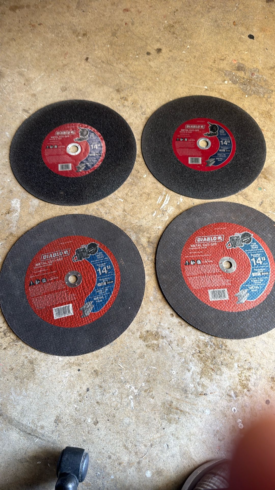 Diablo Metal Cut Off 14 Inch Thickness 7 X 64 ,3mm, Metal Disc ,,4 For.$40