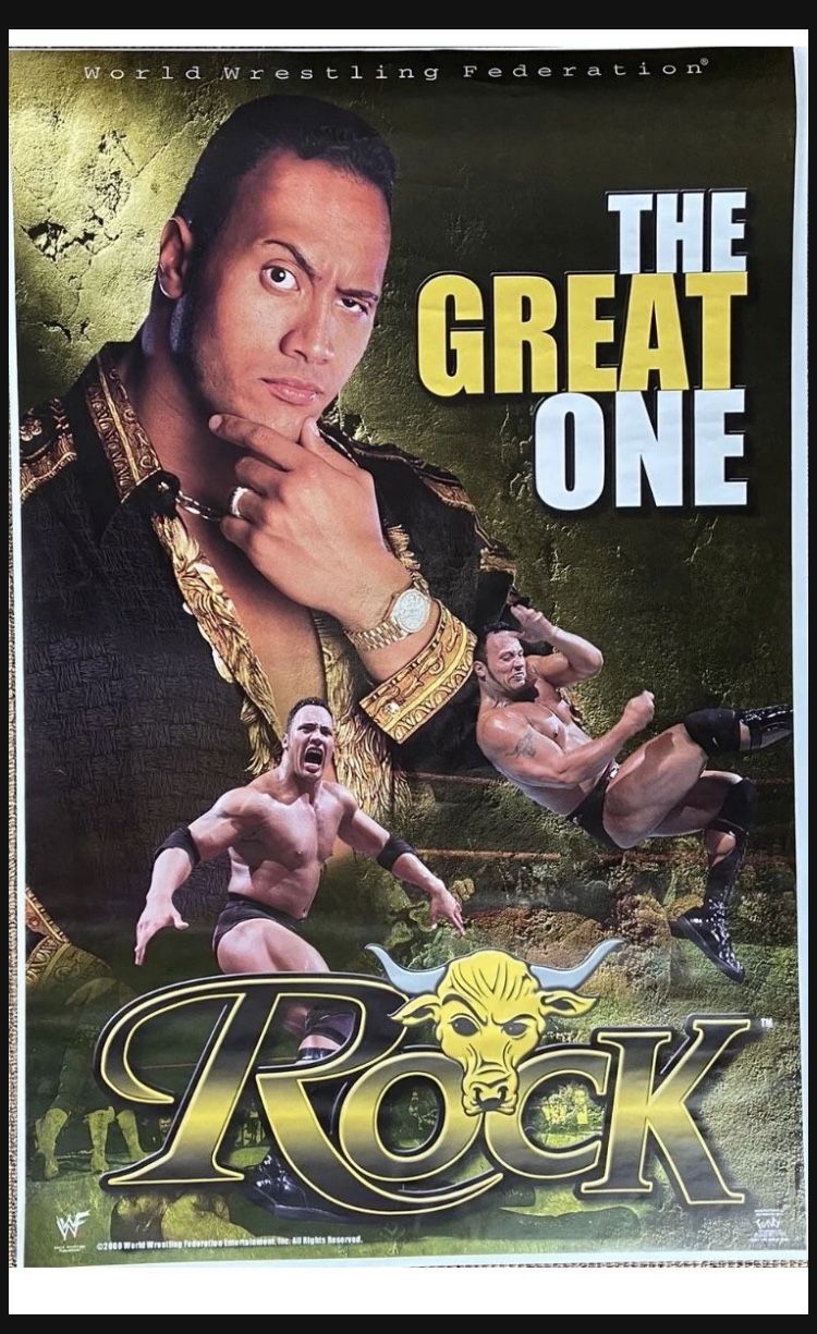 THE ROCK Dwayne Johnson WWE WWF Wrestling THE GREAT ONE 2000 22x34 Wall POSTER