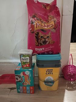 Cat food wet & dry ,treats,litter.