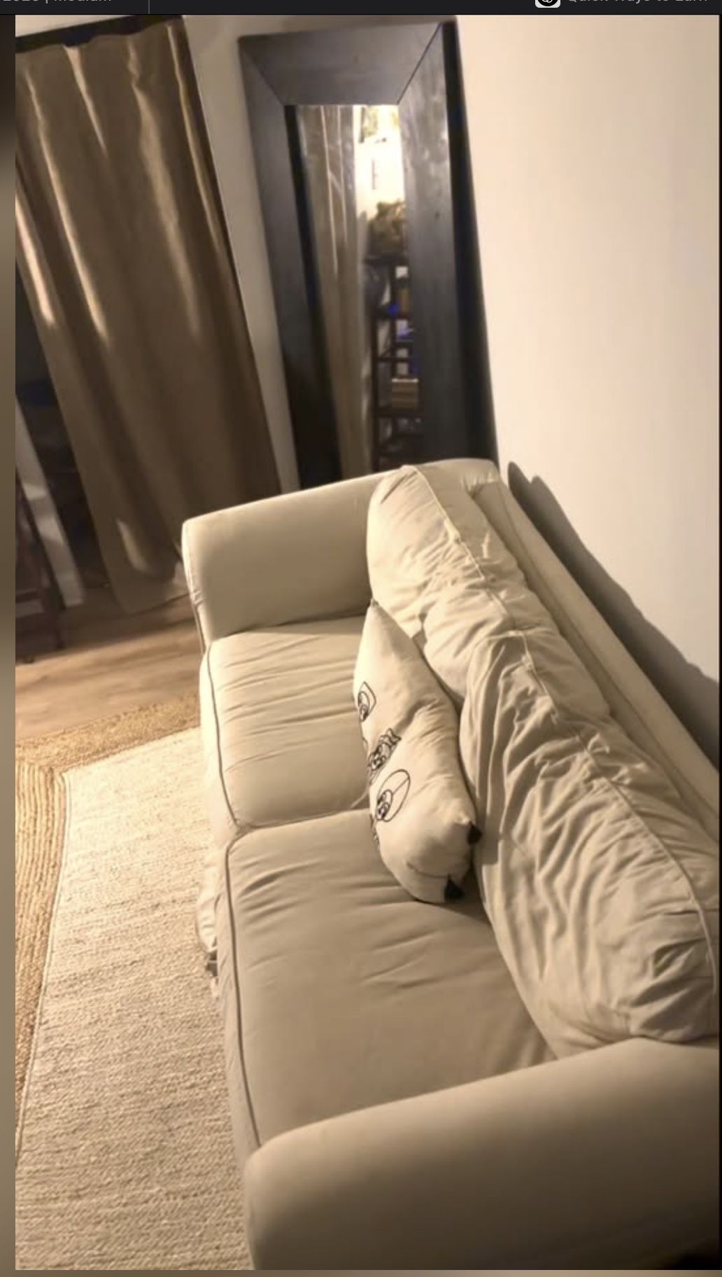 Fully Removable Cloth Anthropologie Couch
