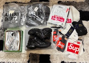 Designer clothes– Gallery Dept, Supreme, Balenciaga, Bottega