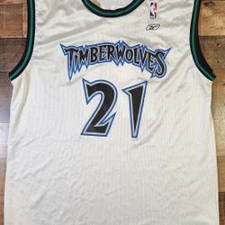 Reebok Kevin Garnett Minnesota Timberwolves Home Jersey Mens Size Medium White