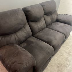 🔥 $180 ❗️Suede Brownish Coloring I Couch - Small Tear “see Picture” Repair Has Held Really Well -