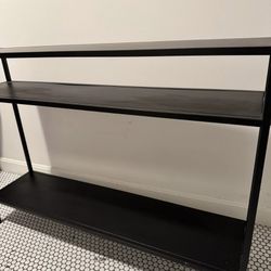 Black Console Table With Metal Shelves