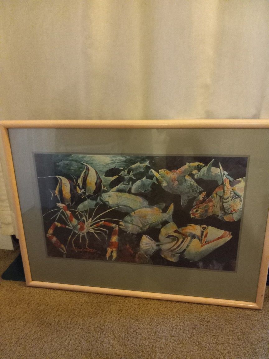 Beach Art With Frame And Glass