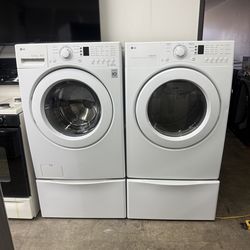 LG direct drive front load washer and gas dryer set