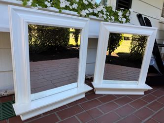 Pottery Barn bathroom mirrors set white
