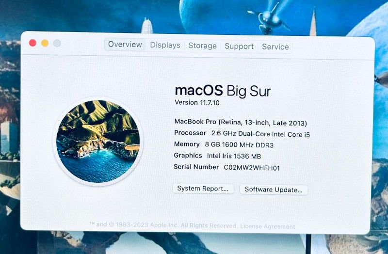 Apple MacBook Pro 💻 13” Late 2013 2.6Ghz i5 8GB 500GB OS Big Sur $225