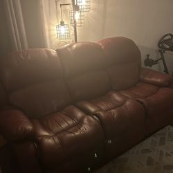 Red reclining couch