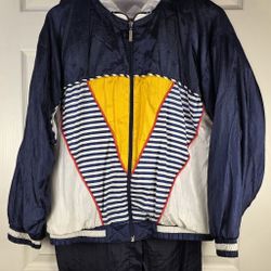 Rhythm Sport By Janeve Windbreaker Tracksuit M Color Block Jogger 2Pc. VTG 80's 