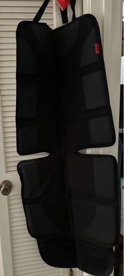 Black Car Seat Protector with Storage Pockets