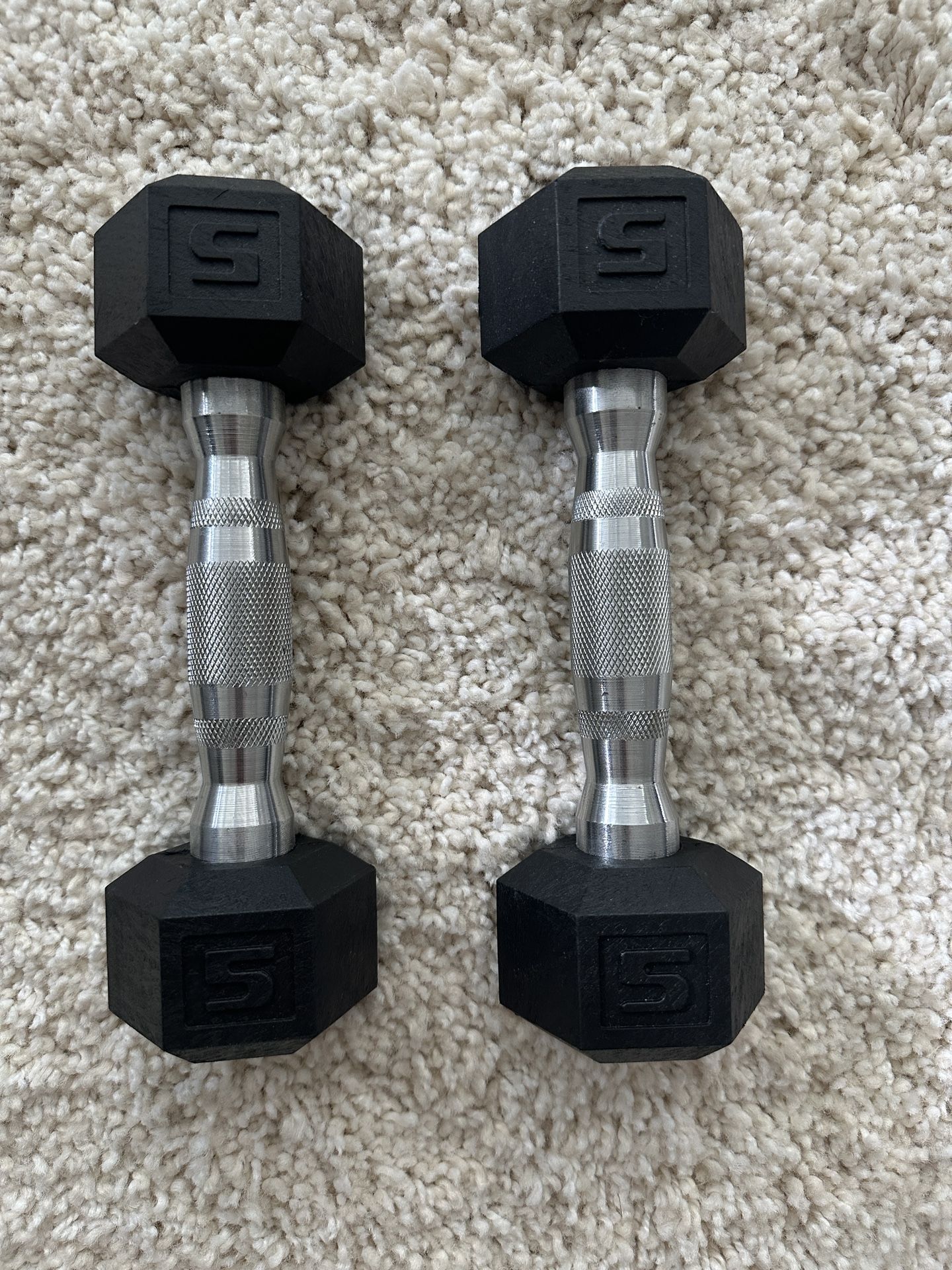 CAP Barbell Coated Hex 5 Lbs, Dumbbell Weights, Pair