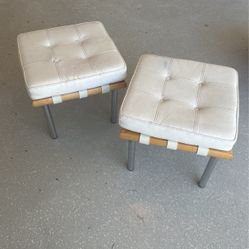 Wood Ottoman Set With Removable Cushions