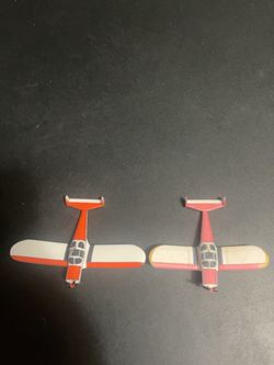Vintage Propeller Model Airplane Pair – 2 Small Display Planes