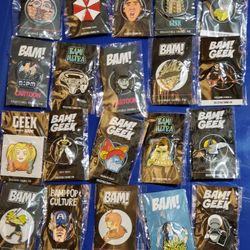 BAM! PINS up for SALE. $10 each, 3 for $25 or 20 for $100. All prices plus shipping