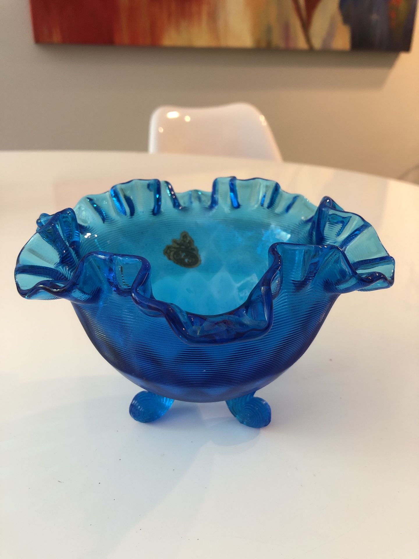 Vintage Fenton Blue Bowl