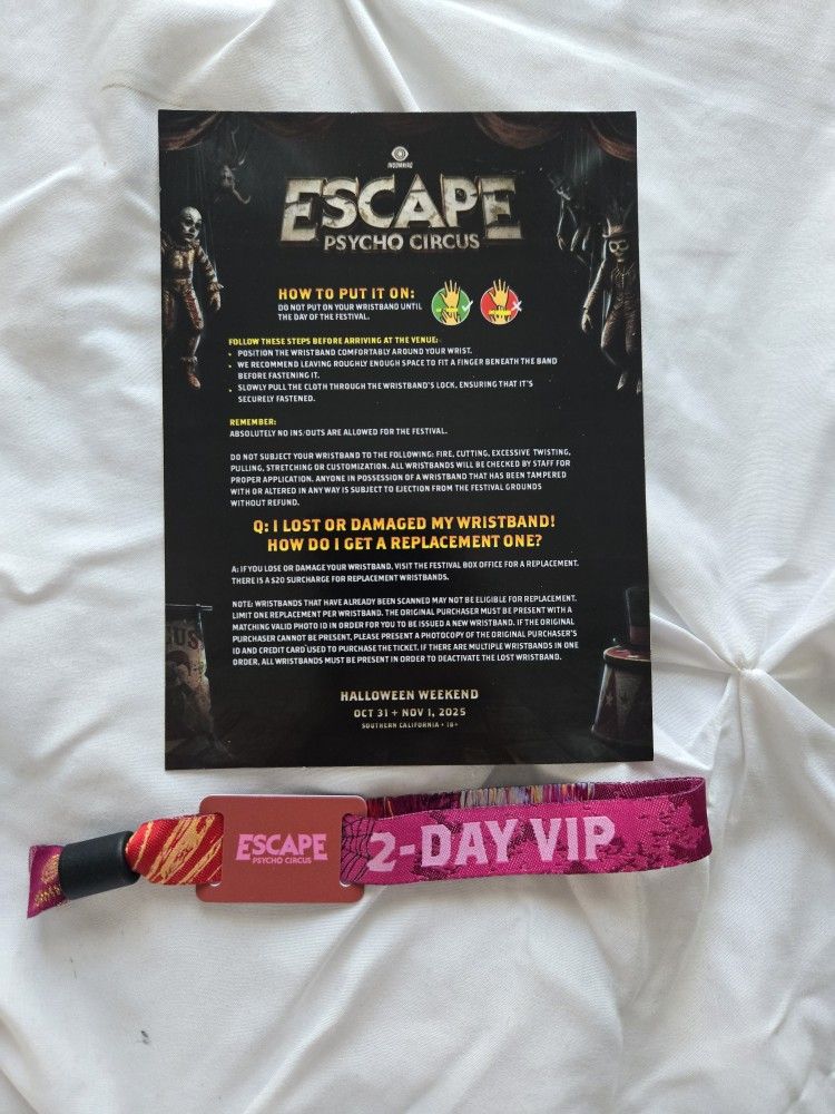 2day VIP Ticket For Escape