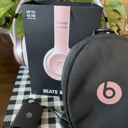Beats by Dr. Dre Beats Solo3 Wireless On-Ear Headphones - Rose Gold   Preowned But In Near New Condition 