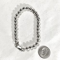 Brand New .925 Silver 7” Bead, Strand Bracelet. 