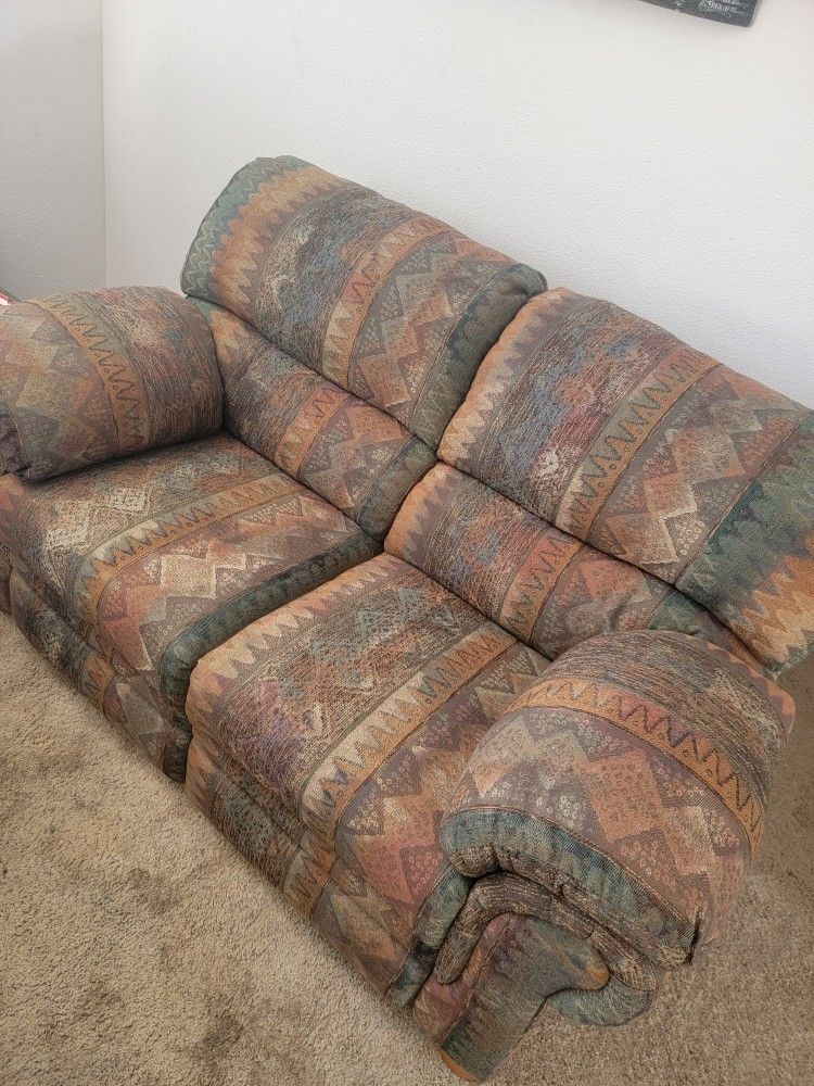 Southwest-Style Reclining Loveseat – Barely Used. ****Today ONLY****