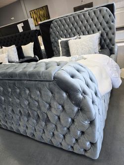 🌟Queen, King Light Up Fireplace TV Pop Up Bed Frame 💥 Furniture Sectionals Avail