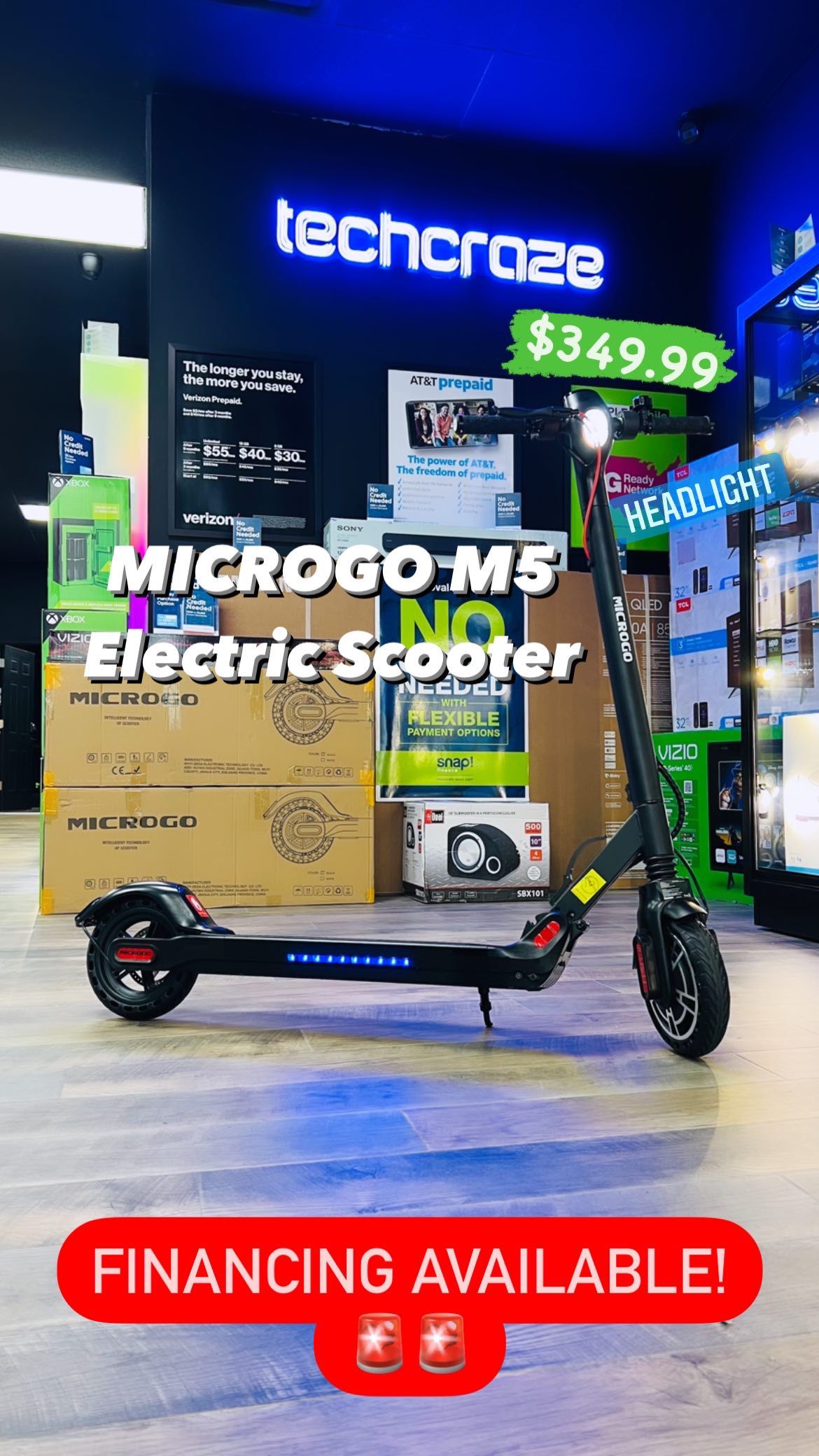 MICROGO M5 Electric Scooter -With LED Headlight- **BRAND NEW**