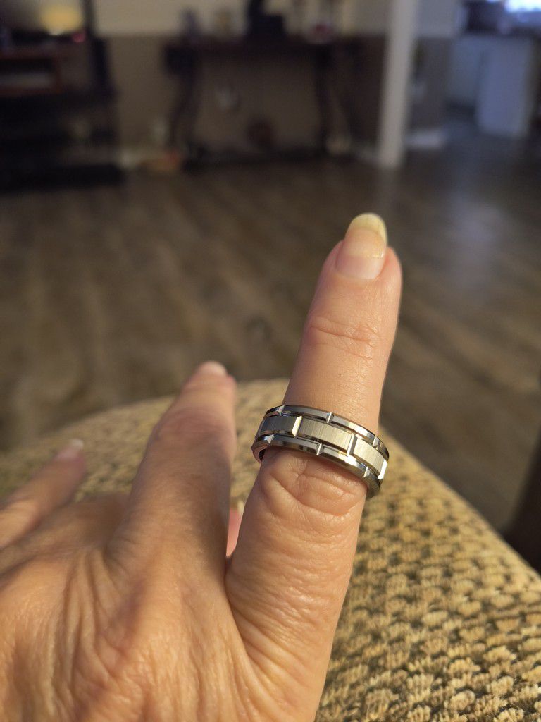 Silver Tungston Men's Ring