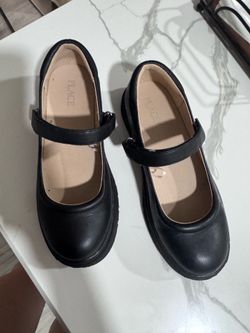 Girls Platform Mary Jane Shoes - Black